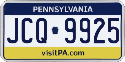 PA license plate JCQ9925