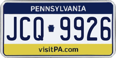 PA license plate JCQ9926