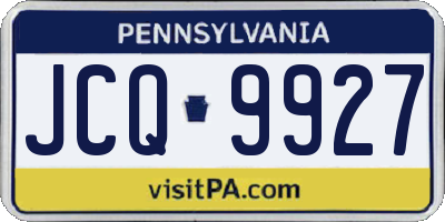 PA license plate JCQ9927