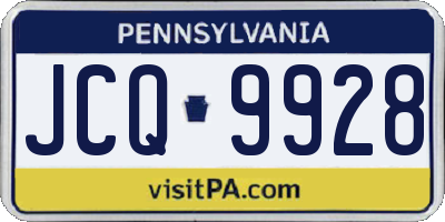 PA license plate JCQ9928