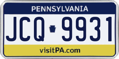 PA license plate JCQ9931