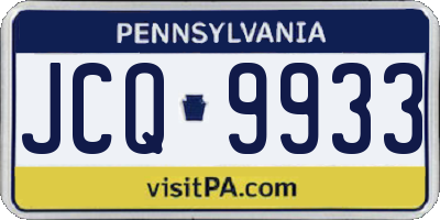 PA license plate JCQ9933