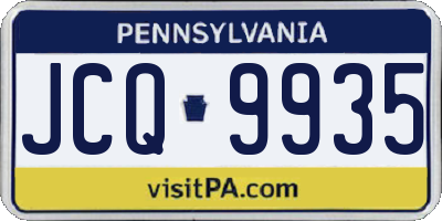 PA license plate JCQ9935