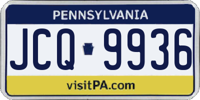 PA license plate JCQ9936