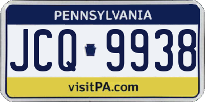 PA license plate JCQ9938