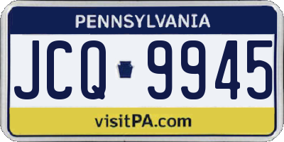 PA license plate JCQ9945