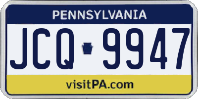 PA license plate JCQ9947