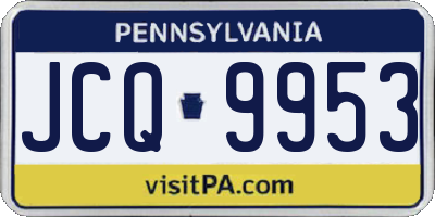 PA license plate JCQ9953