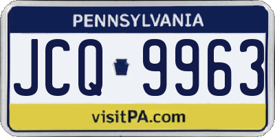 PA license plate JCQ9963