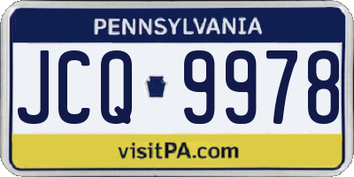 PA license plate JCQ9978