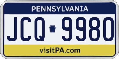 PA license plate JCQ9980