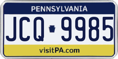 PA license plate JCQ9985