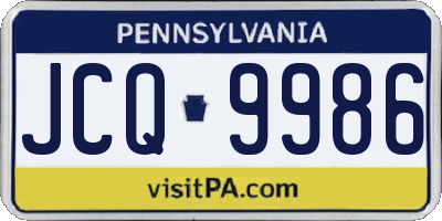 PA license plate JCQ9986