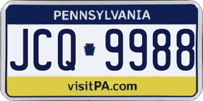 PA license plate JCQ9988