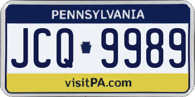 PA license plate JCQ9989