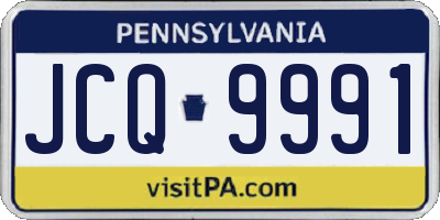 PA license plate JCQ9991