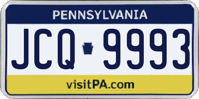 PA license plate JCQ9993