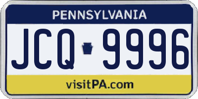 PA license plate JCQ9996