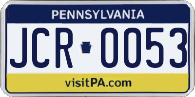 PA license plate JCR0053