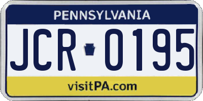 PA license plate JCR0195
