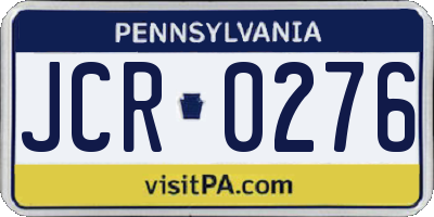 PA license plate JCR0276