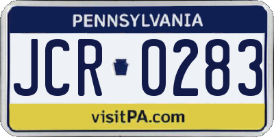 PA license plate JCR0283