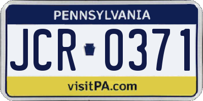 PA license plate JCR0371