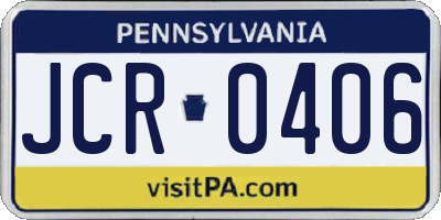 PA license plate JCR0406