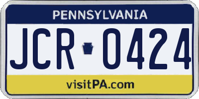 PA license plate JCR0424