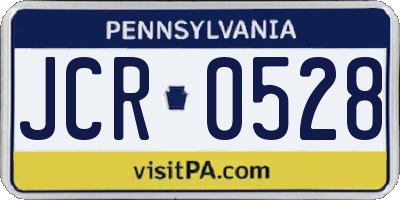 PA license plate JCR0528