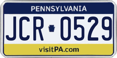 PA license plate JCR0529