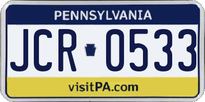 PA license plate JCR0533