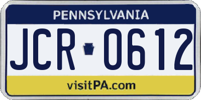 PA license plate JCR0612