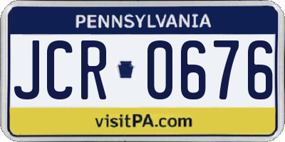 PA license plate JCR0676