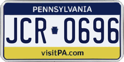 PA license plate JCR0696