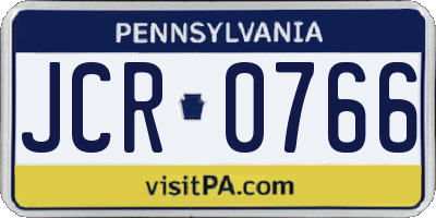 PA license plate JCR0766