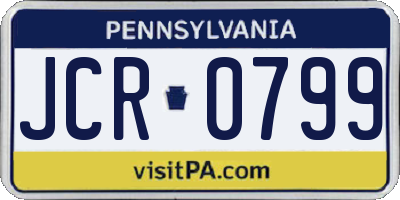 PA license plate JCR0799