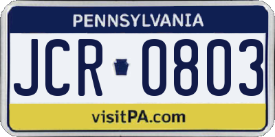 PA license plate JCR0803