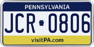 PA license plate JCR0806