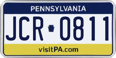 PA license plate JCR0811