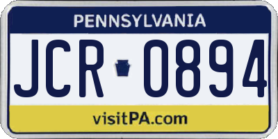 PA license plate JCR0894