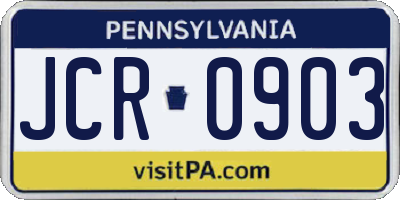 PA license plate JCR0903