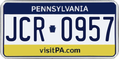 PA license plate JCR0957