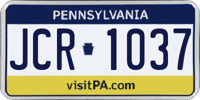 PA license plate JCR1037