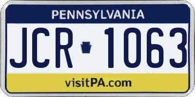 PA license plate JCR1063