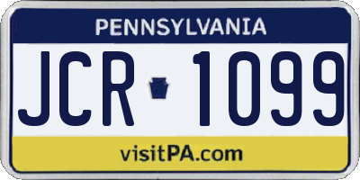 PA license plate JCR1099
