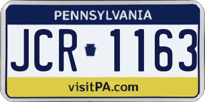 PA license plate JCR1163