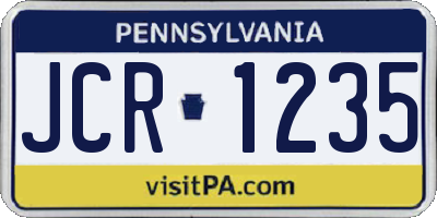 PA license plate JCR1235