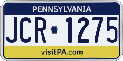 PA license plate JCR1275