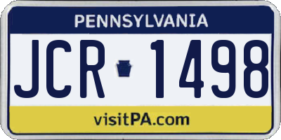 PA license plate JCR1498